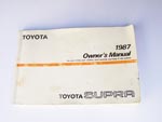 Supra 1987 Owner's Manual